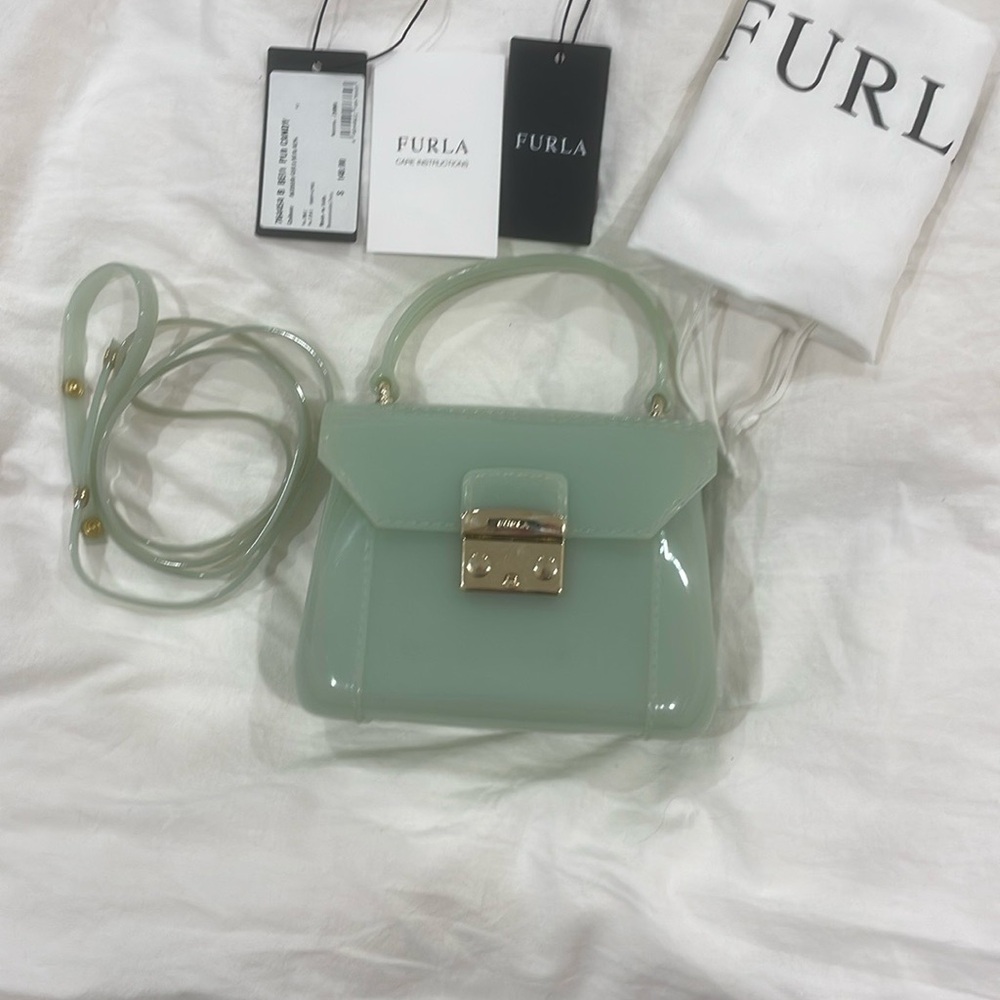 Furla Mini Bon Bon Bag in Mint Green